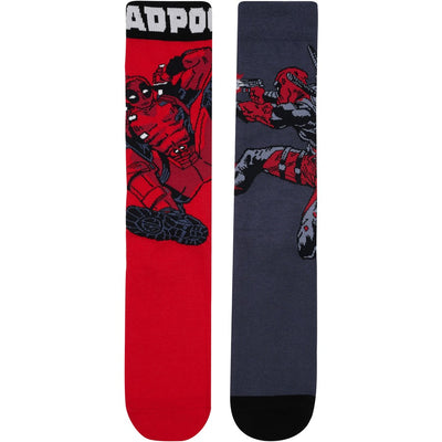 Bonds Men's Marvel Deadpool Crew Socks 2 Pack - Red & Grey