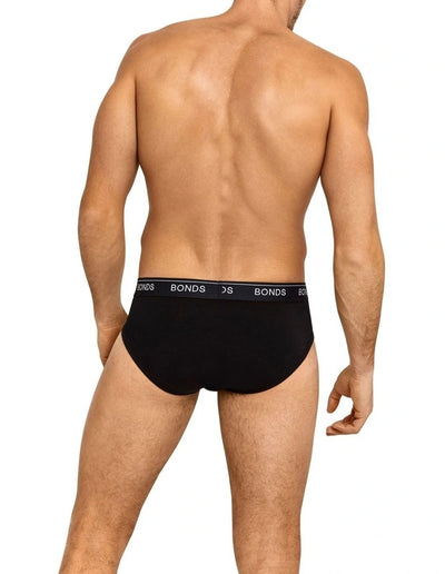 Bonds Men's Guyfront Microfibre Briefs 3 Pack - Black