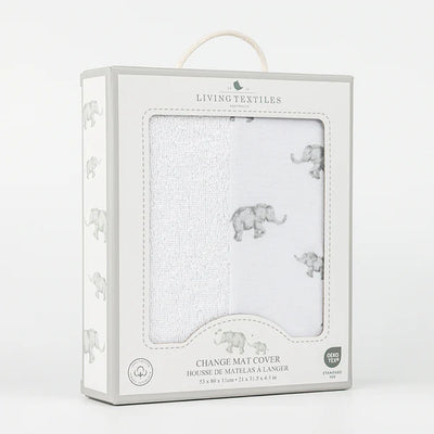 Living Textiles Change Mat Cover - Watercolour Elephant