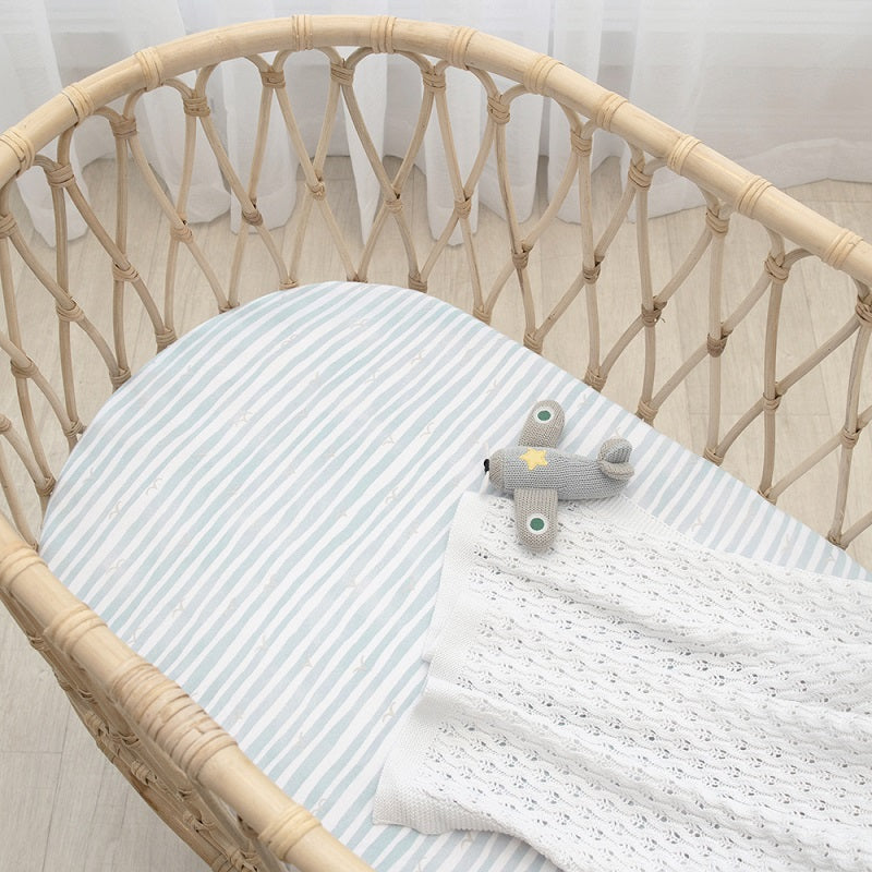 Living Textiles 2 Pack Bassinet Fitted Sheets - Up Up & Away