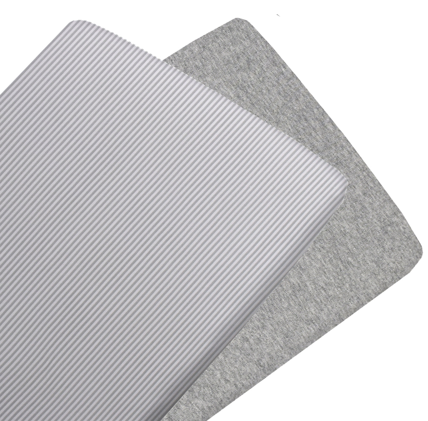 Living Textiles 2 Pack Jersey Bassinet Fitted Sheets - Grey Stripe/Melange