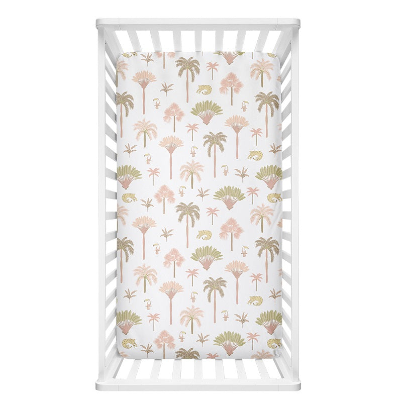 Living Textiles Cot Fitted Sheet - Tropical Mia