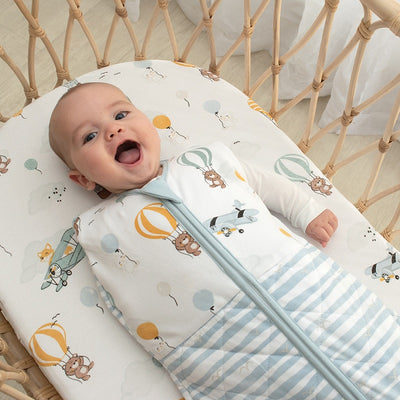 Living Textiles Smart Sleep Zip Up Swaddle 2.5 TOG - Up Up & Away