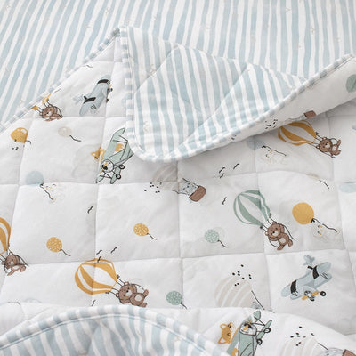 Living Textiles Reversible Quilted Cot Comforter - Up Up & Away