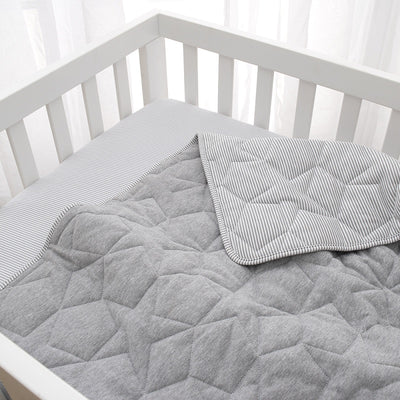 Living Textiles Star Quilted Cot Comforter - Grey Melange