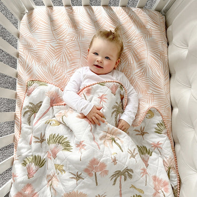 Living Textiles Quilted Reversible Cot Comforter - Tropical Mia