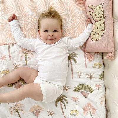 Living Textiles Quilted Reversible Cot Comforter - Tropical Mia