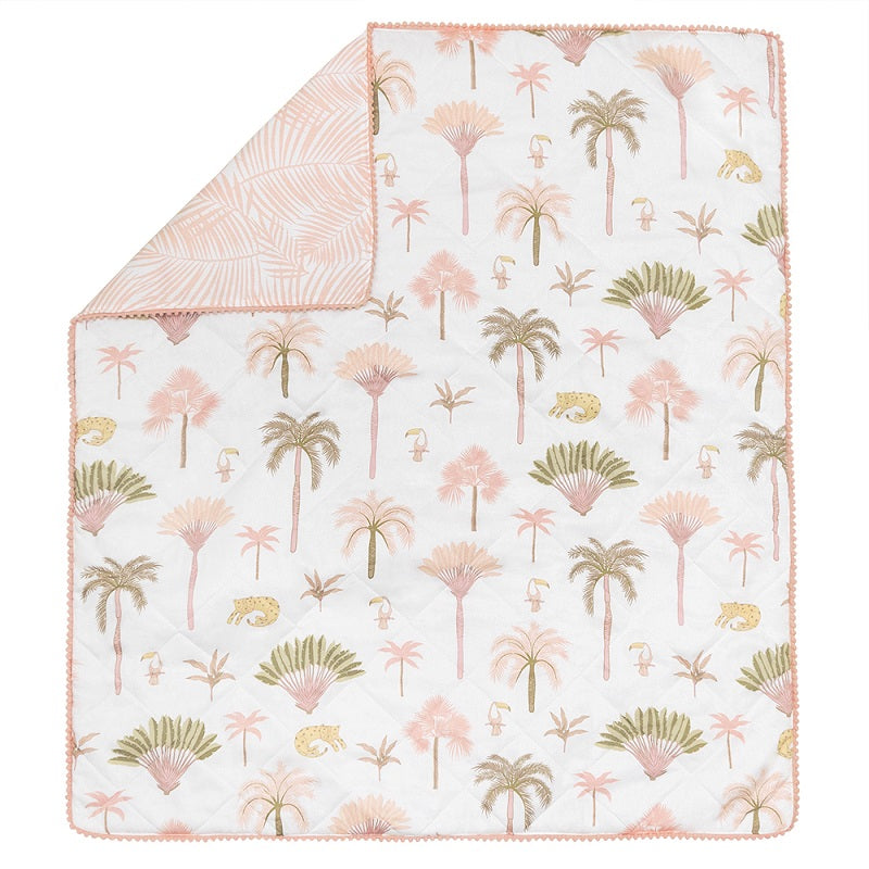 Living Textiles Quilted Reversible Cot Comforter - Tropical Mia