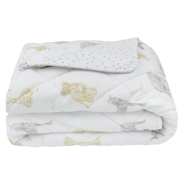 Living Textiles Jersey Quilted Cot Comforter - Savanna Babies