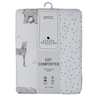 Living Textiles Jersey Quilted Cot Comforter - Savanna Babies