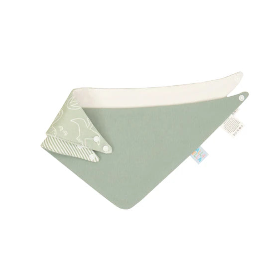 All 4 Ella Bandana Bibs 2 Pack - Sage Dino