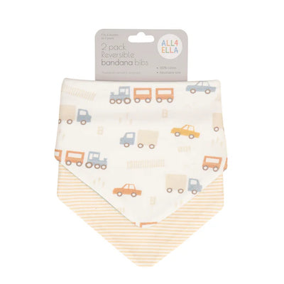 All 4 Ella Bandana Bibs 2 Pack - Trucks