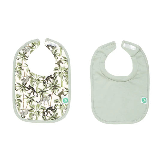 All 4 Ella Roll Neck Bibs 2 Pack - Monkey