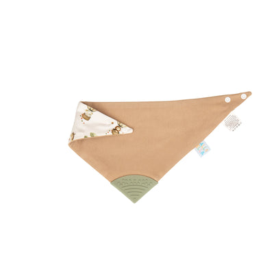 All 4 Ella Reversible Teether Bandana Bib With Silicone - Monkey