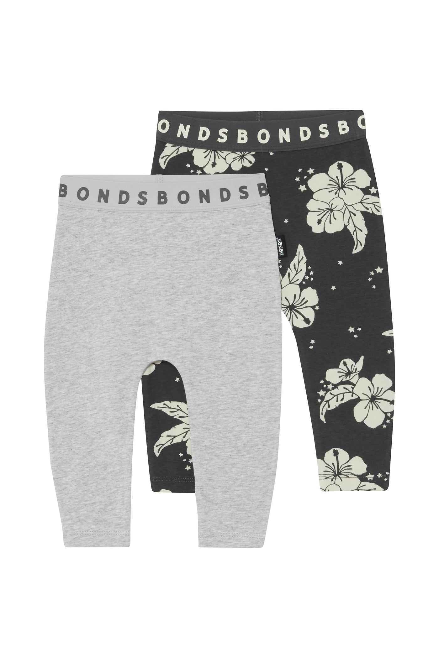 Bonds Roomies 2 Pack Legging - Starlit Hibiscus/Grey Marle