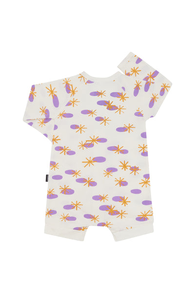 Bonds Wonderfresh Long Sleeve Romper - Lavender Meteor Shower