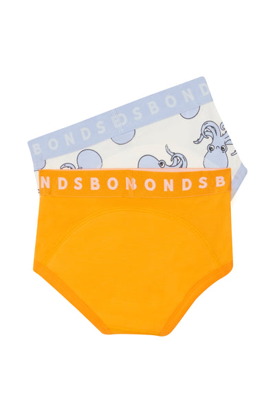 Bonds Whoopsies Toilet Training Undies 2 Pack - Octo-Magic/Papaya Party Orange