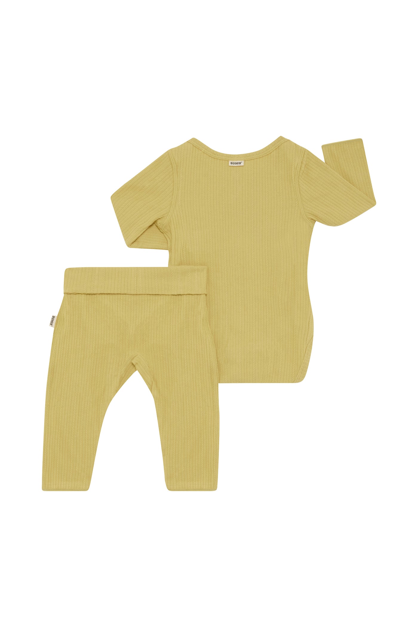 Bonds Pointelle Long Sleeve Bodysuit And Legging Set - Sandbar