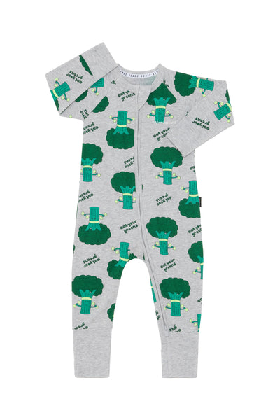 Bonds Zip Wondersuit - Eat Your Greens Grey Marle