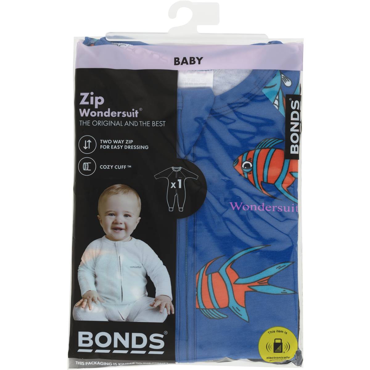 Bonds 2 Way Zip Wondersuit - Floating Fish Blue