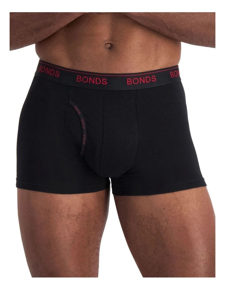 Bonds Men's Guyfront Trunk 3 Pack - Black