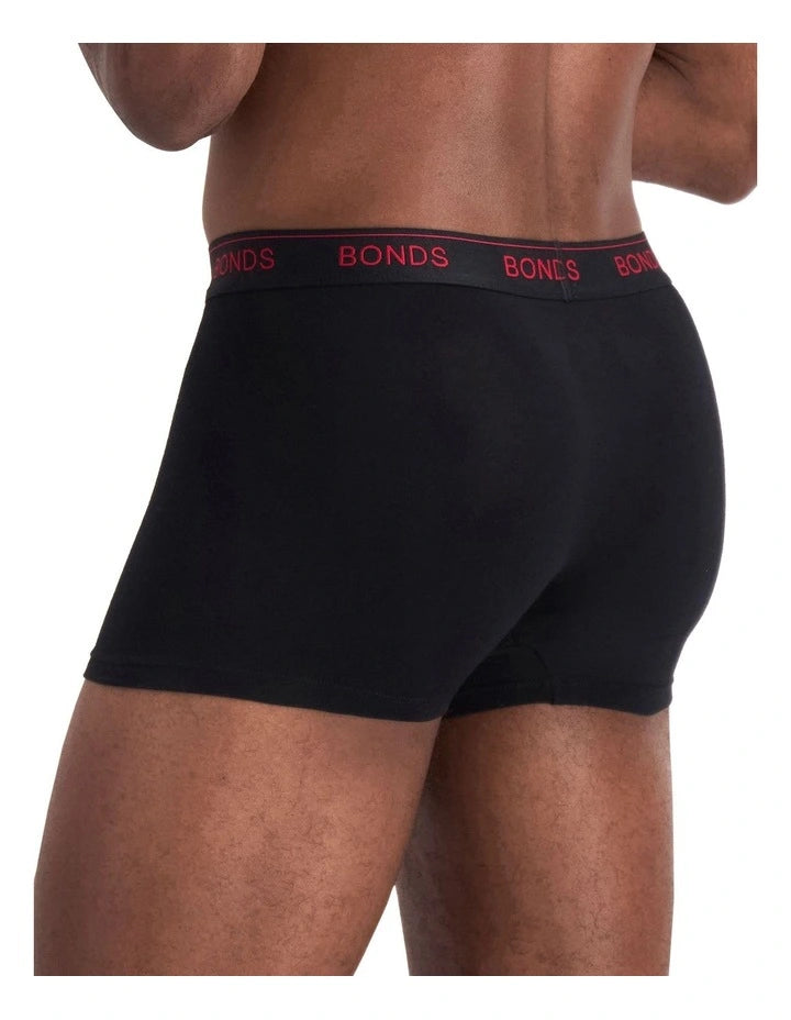 Bonds Men's Guyfront Trunk 3 Pack - Black