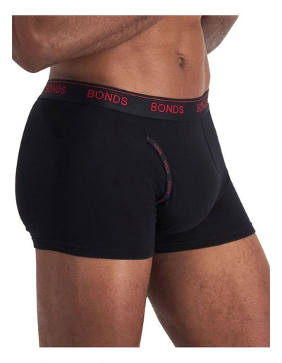 Bonds Men's Guyfront Trunk 3 Pack - Black