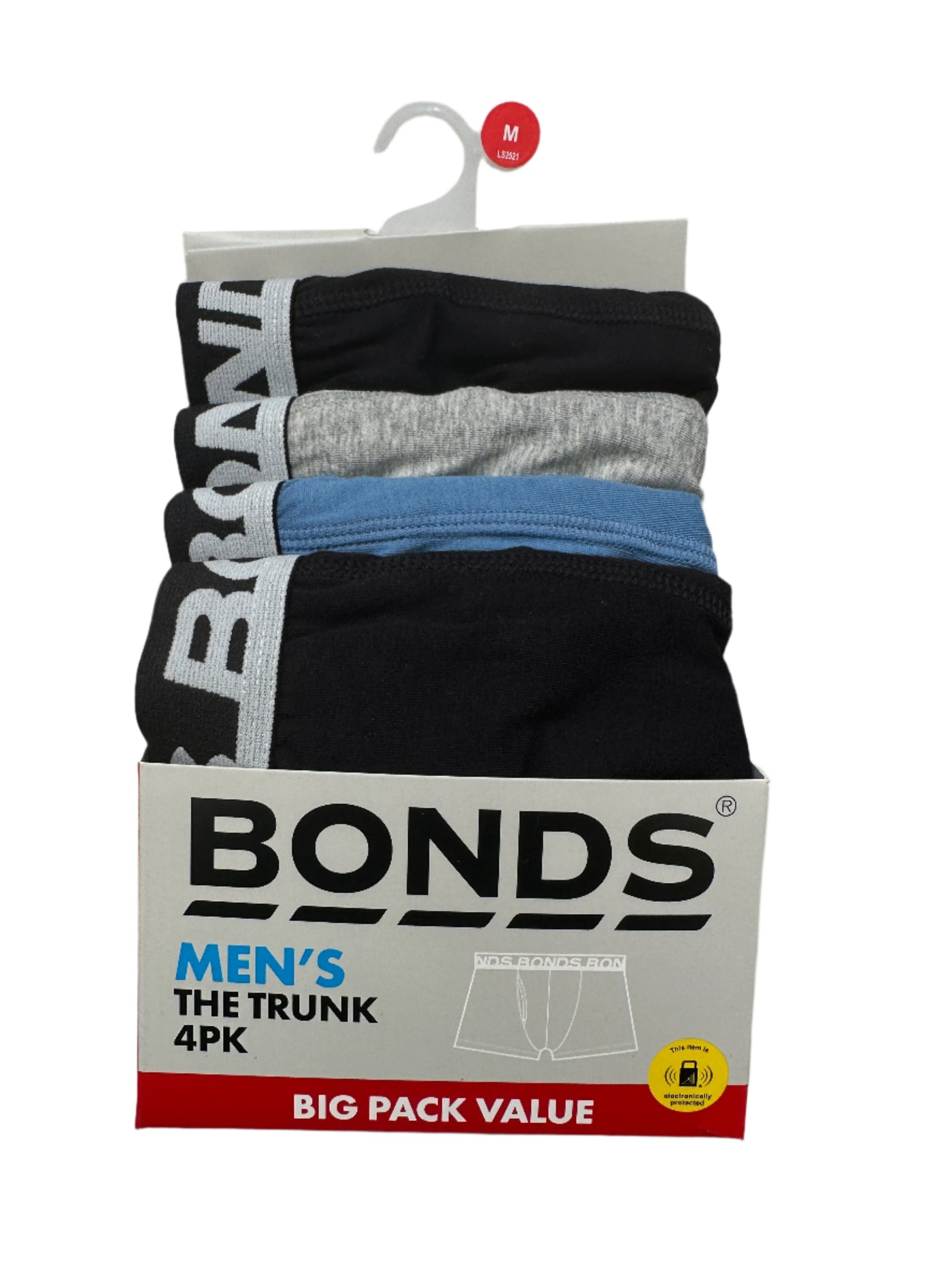 Bonds Men's The Trunk Big Value 4 Pack - Black/Grey/Blue