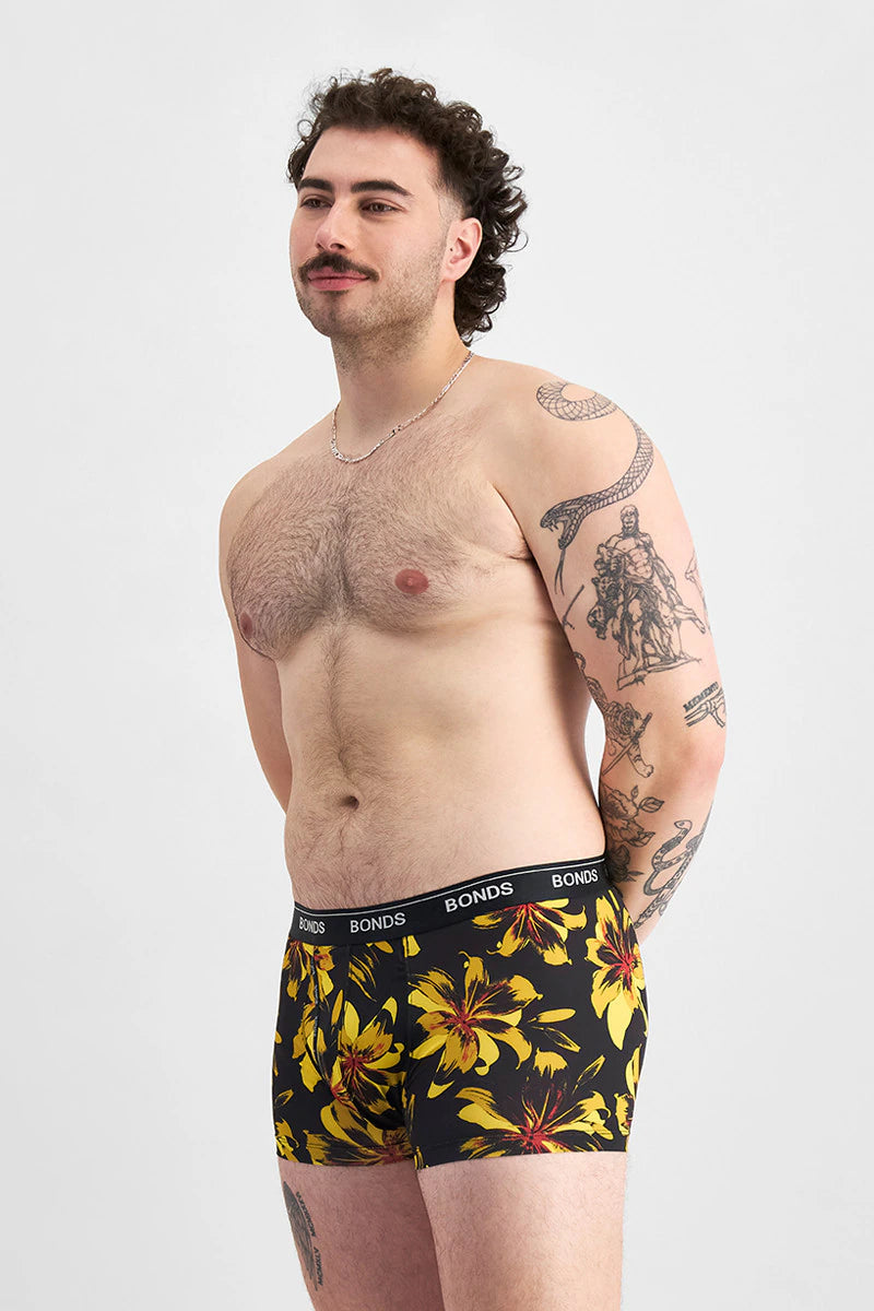 Bonds Men's Microfibre Guyfront Trunk - New Year Petals