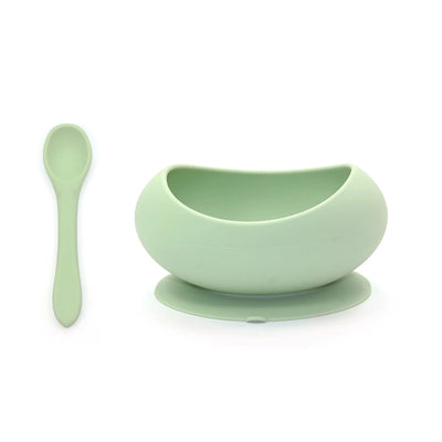 O.B Designs Stage 1 Suction Bowl & Spoon Set - Mint