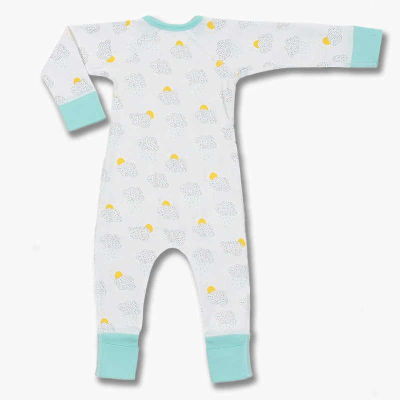 Sapling Child Organic Clouds Zip Romper