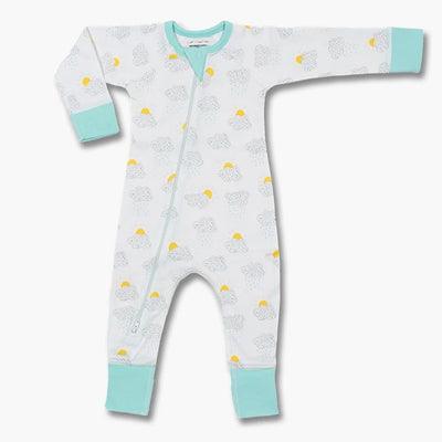 Sapling Child Organic Clouds Zip Romper