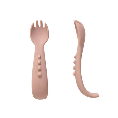 All 4 Ella Comfy Grip Silicone Forks 2 Pack - Dusty Pink