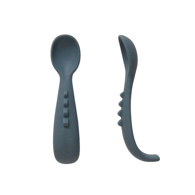 All 4 Ella Comfy Grip Silicone Spoons 2 Pack - Slate Blue