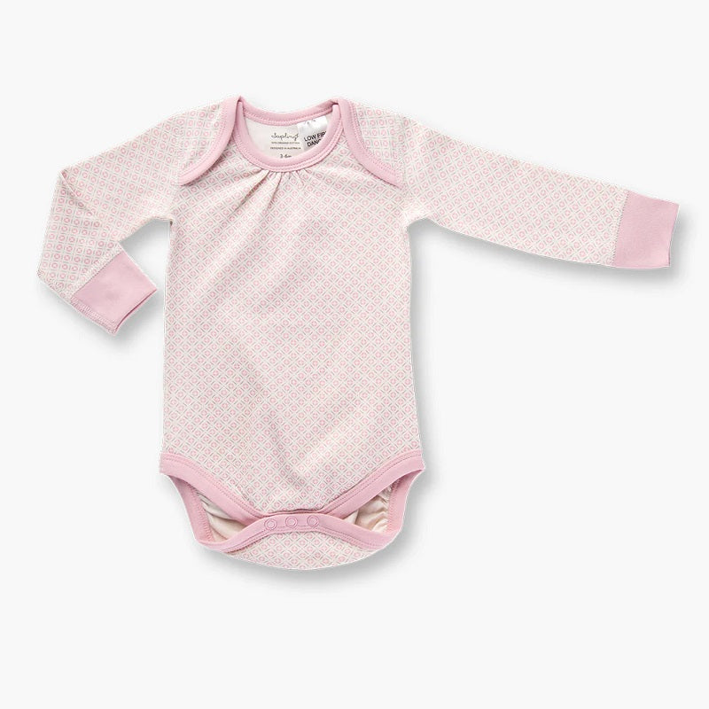 Sapling Child Organic Dusty Pink Long Sleeve Bodysuit