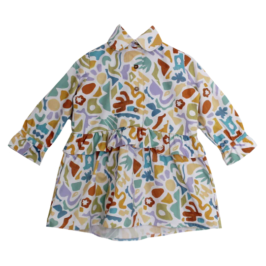 Duke & Duchesses Frankie Ruffle Shirt Dress - Frankie Multi Print