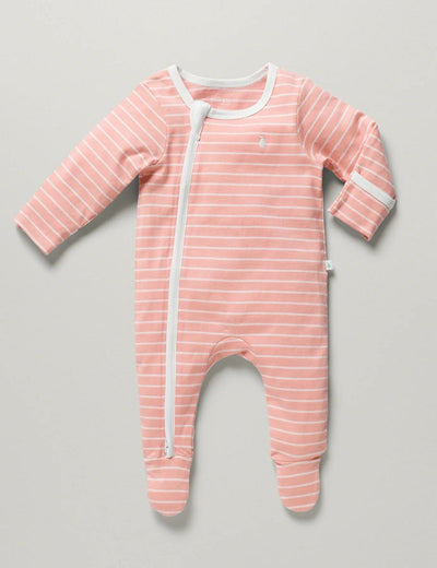 Little Green & Co Core Jersey Zip Onesie - Sorbet Stripe