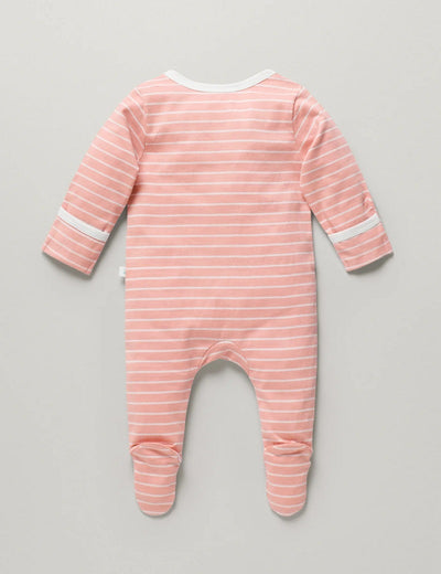 Little Green & Co Core Jersey Zip Onesie - Sorbet Stripe