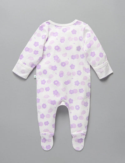 Little Green & Co Jersey Zip Onesie - Wildflower Lilac