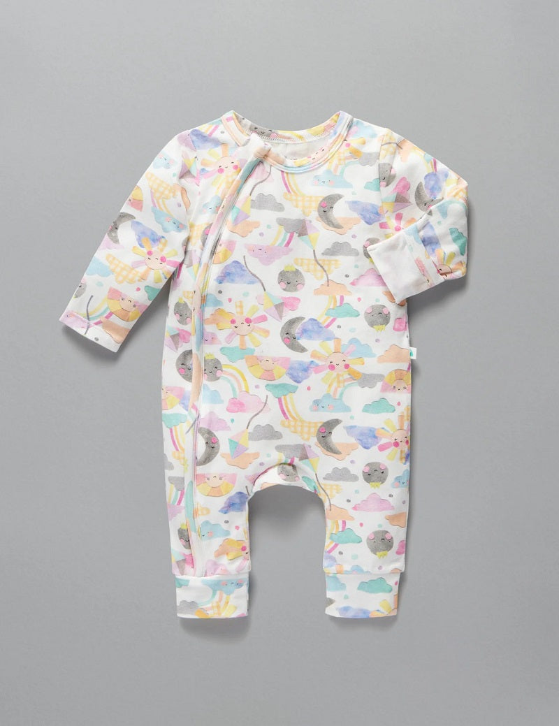 Little Green & Co Jersey Footless Onesie - Sunshine Friends