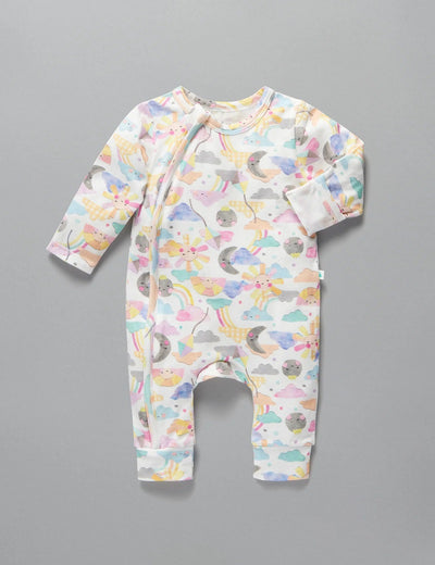 Little Green & Co Jersey Footless Onesie - Sunshine Friends