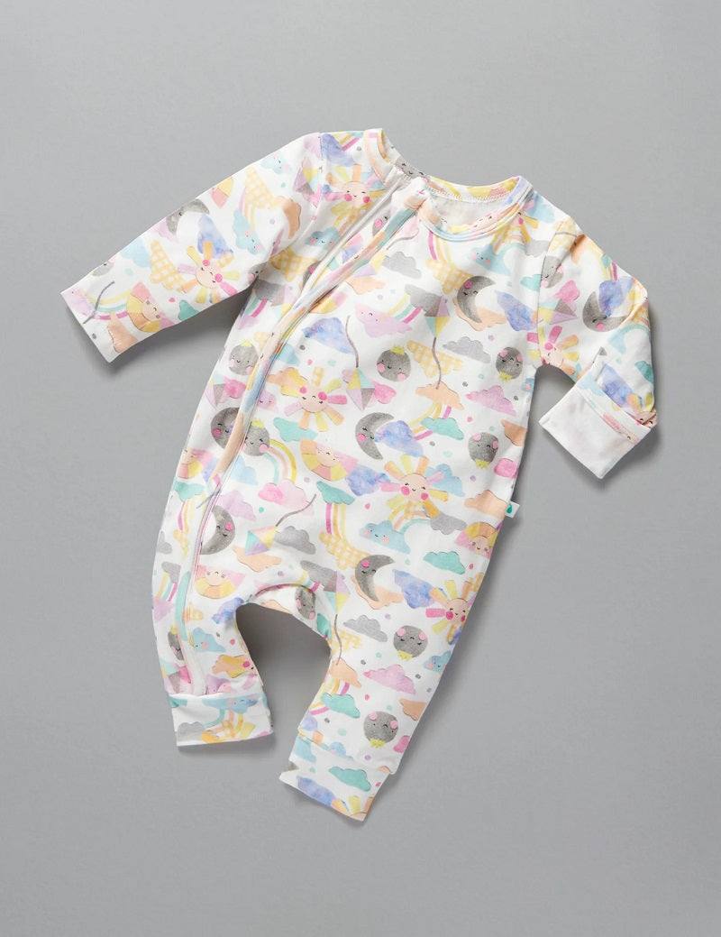 Little Green & Co Jersey Footless Onesie - Sunshine Friends