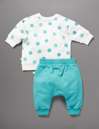 Little Green & Co Track Top & Pant Set - Polka Bottle