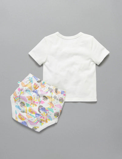 Little Green & Co Jersey Tee & Nappy Cover Set -  Sunshine Friends