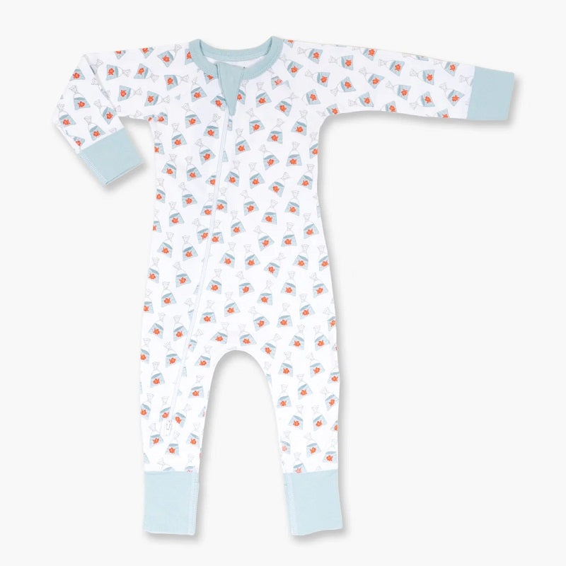 Sapling Child Organic Goldfish Zip Romper