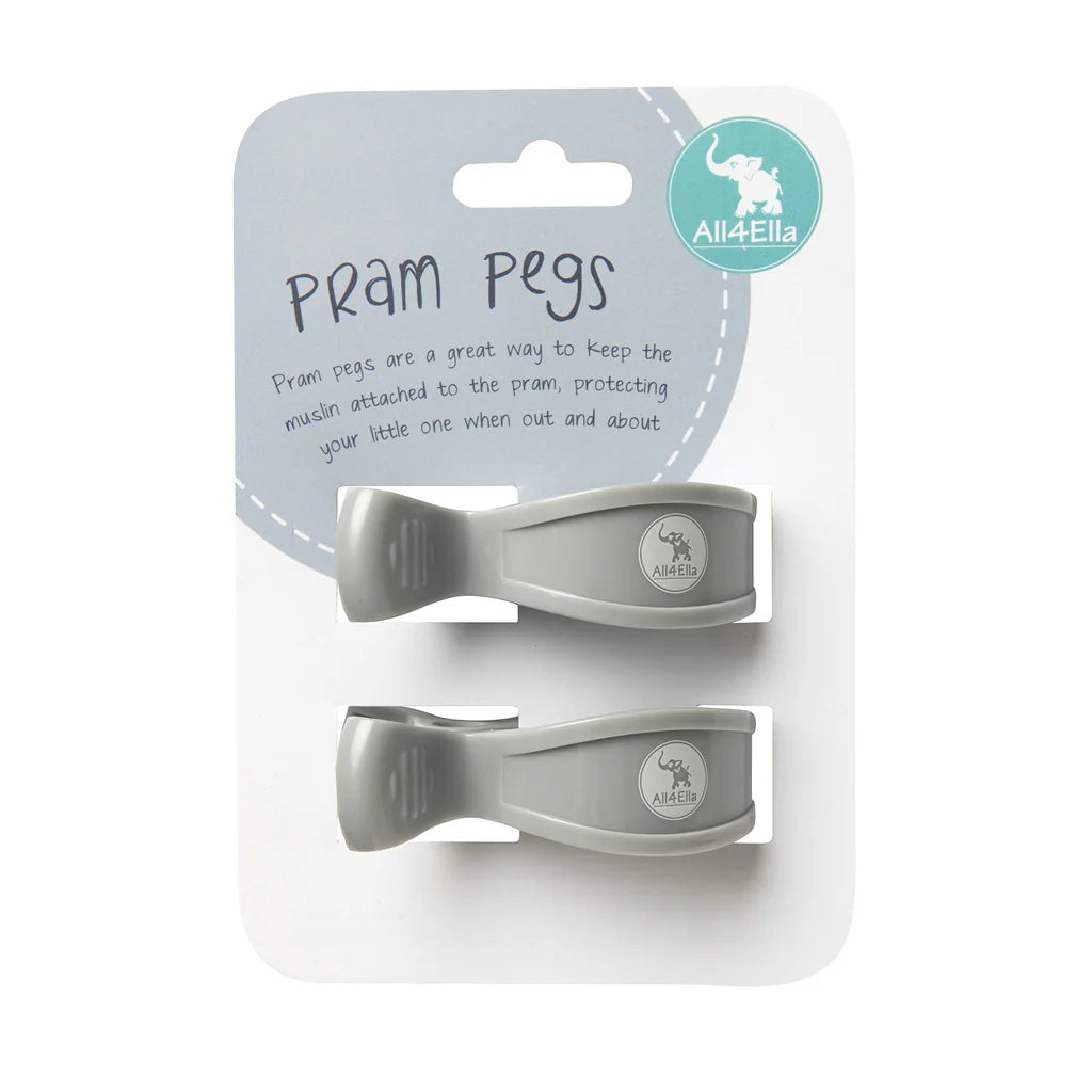 All 4 Ella Pram Pegs 2 Pack - Grey