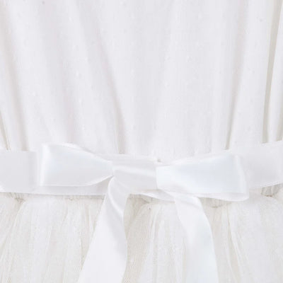 Designer Kidz Sally Long Sleeve Spot Tutu Dress - Ivory