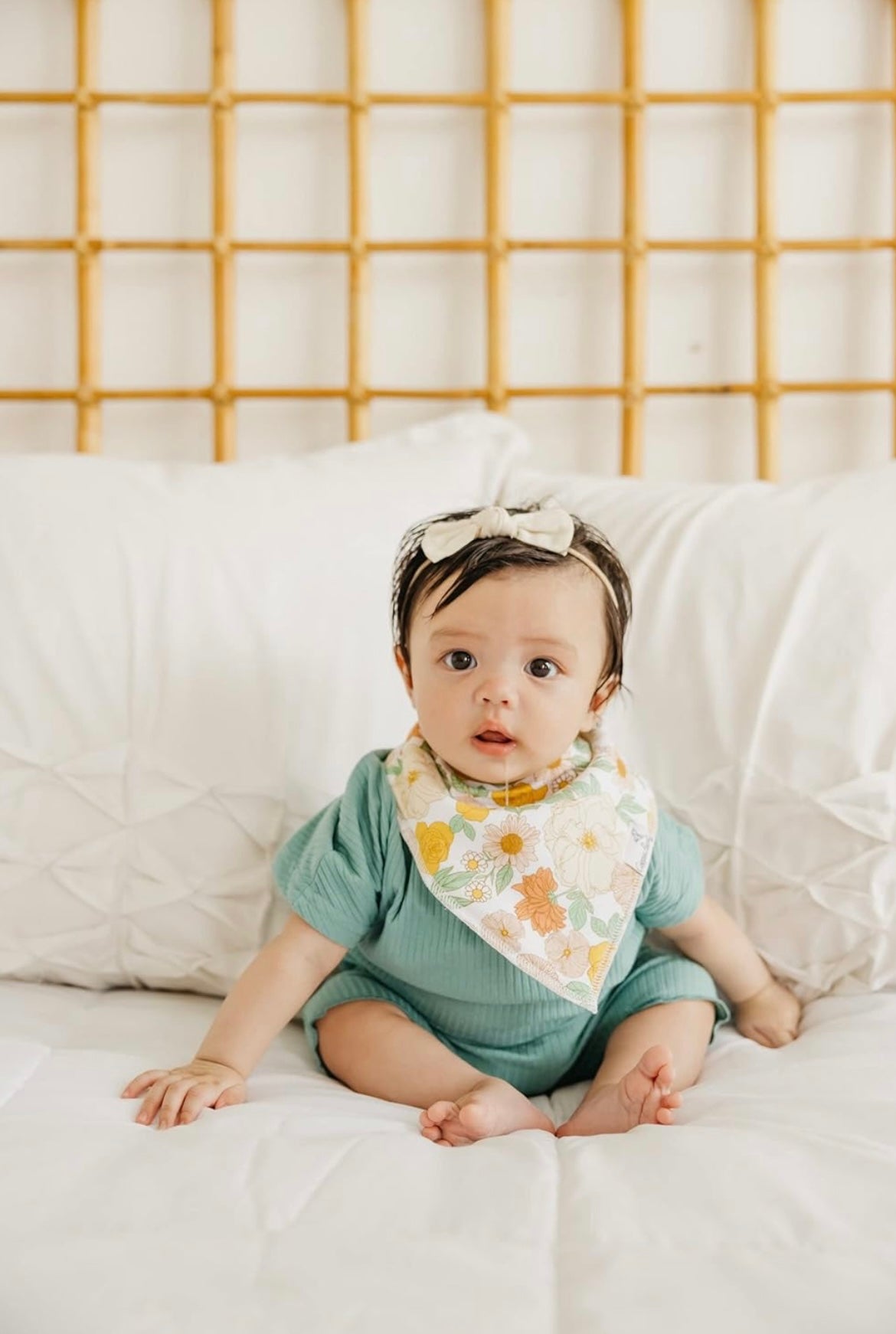 Copper Pearl Bandana Bib Set 4 Pack - Lemon