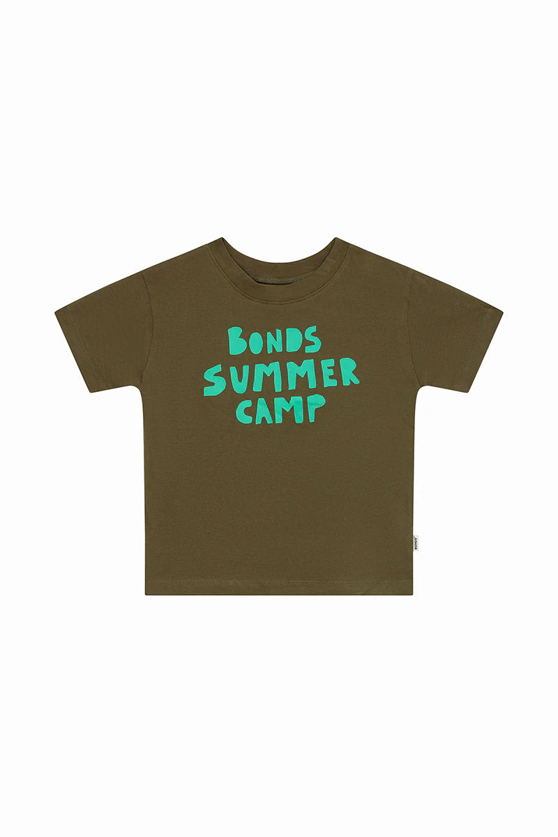 Bonds Kids Short Sleeve Crew Tee - Bonds Summer Camp Green
