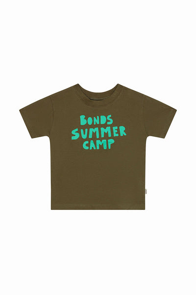 Bonds Kids Short Sleeve Crew Tee - Bonds Summer Camp Green
